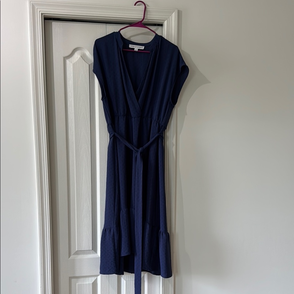 Emma & Michele Blue Midi Wrap Sundress V-Neck